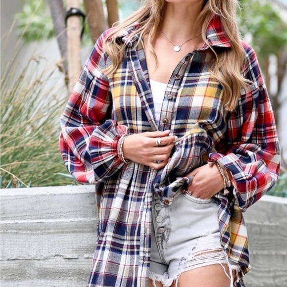 Plaid!! Plaid Swing Top - Picture 2 of 5